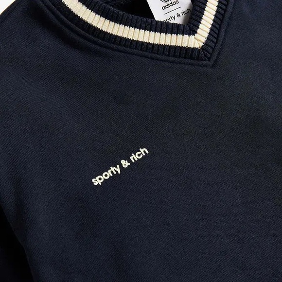 adidas Sporty & Rich V-Neck Crew Sweater NWT - Picture 3 of 7
